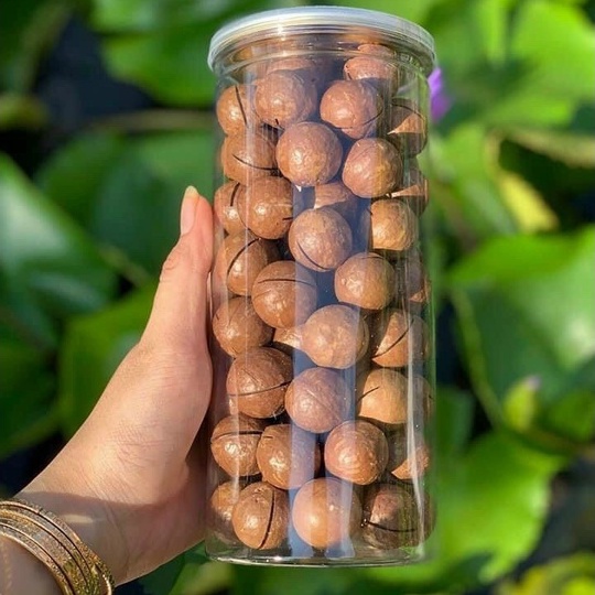 Hạt Mắc Ca sấy Nứt Vỏ Lon 550gram - GIÀU DINH DƯỠNG - Hạt Lớn
