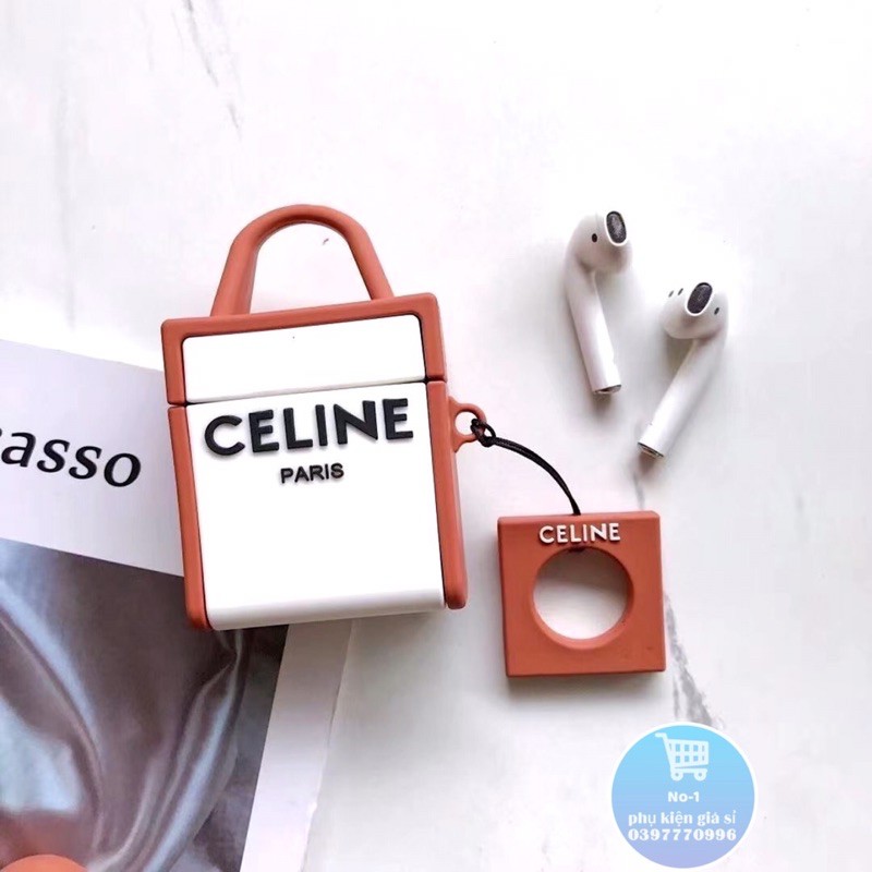 Case vỏ ốp bao đựng tai nghe không dây Airpods 1 2 pro Túi C e l i ne