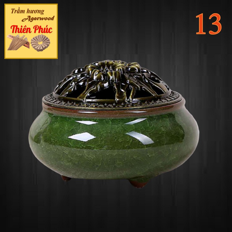 Lư xông trầm hương đỉnh đốt nhang gốm sứ shop Thiên Phúc Scent