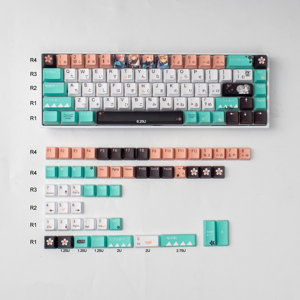 Bộ Phím Rời PBT 122 Phím Cho Bàn Phím Cơ YD60M XD64 GK61