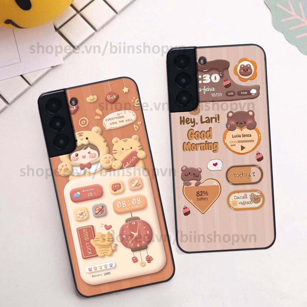 Ốp Samsung S21 / S21 FE / S21 Plus / S21+ in 3D icon gấu nổi siêu xinh, siêu đáng yêu, cá tính phong cách