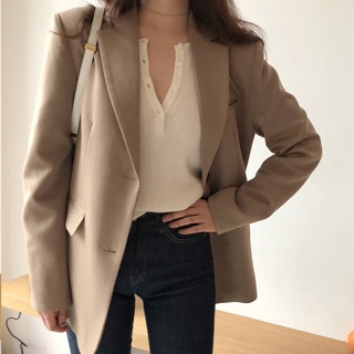 (Sẵn M L) Áo Blazer cúc tay basic
