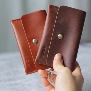 Ví đôi nam nữ đựng thẻ da bò thật đơn giản basic có móc khoá