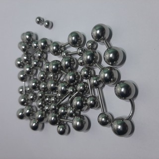 1 bộ khuyên chùy cong 2 bi sz to/ khuyên 2 đầu bi cho nam