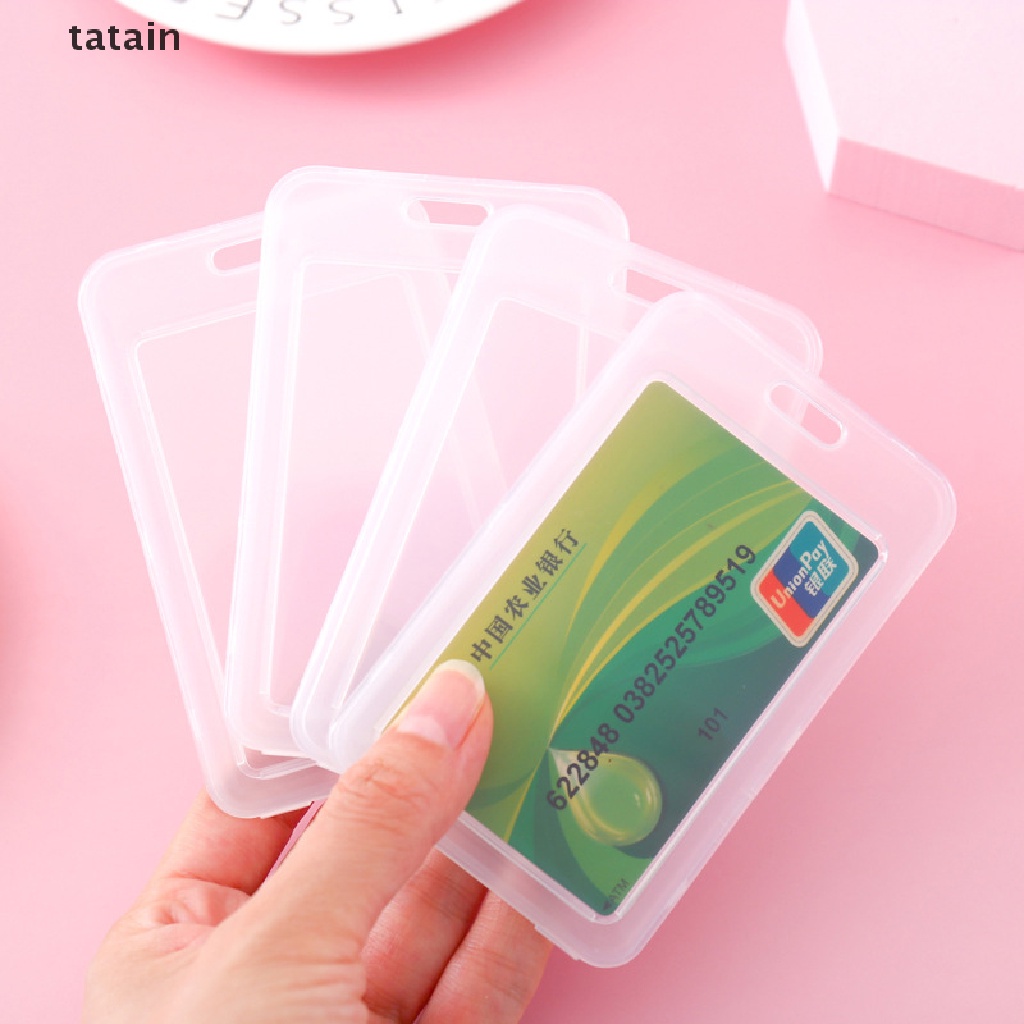 [TAT] 1pc Simple Transparent Plastic Name Card Cover Bank Card Holder Name Card Cover CVX