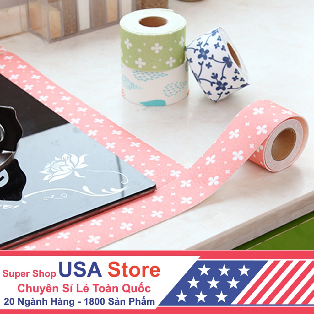 AN Cuộn Decal Băng Dính Trang Trí Hoa Văn - Chống Thấm Nhà Bếp (Chọn Màu Và Size 2.5 - 3 Mét)