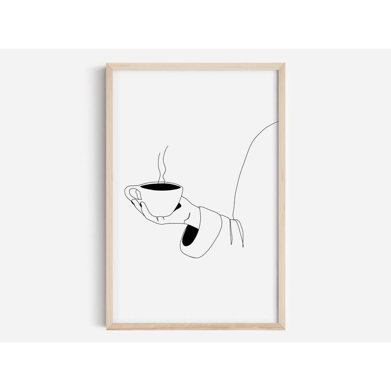 Tranh treo tường | Line art-line art print, Coffee print, female line art 54 , tranh canvas giá rẻ