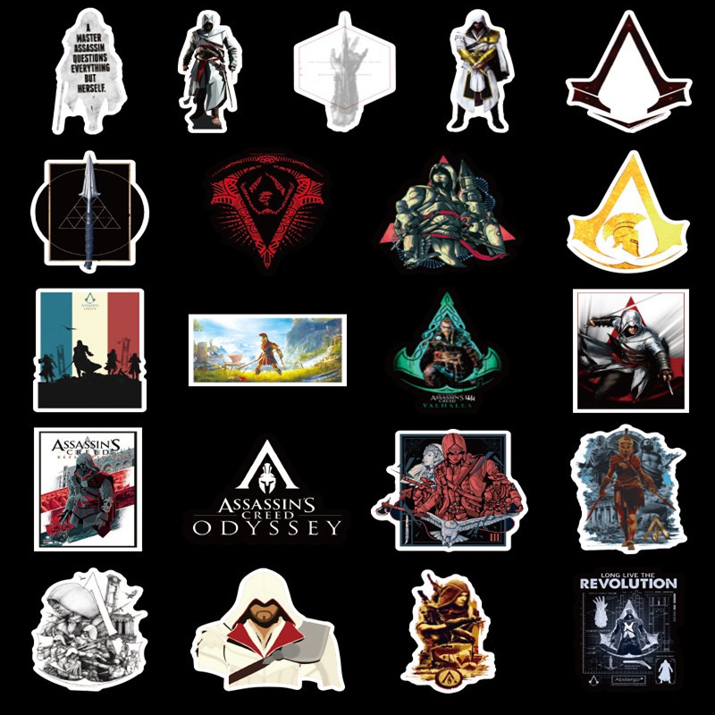 Bộ 50 Sticker Dán Chống Thấm Nước Hình Game Assassin 's Creed-Series