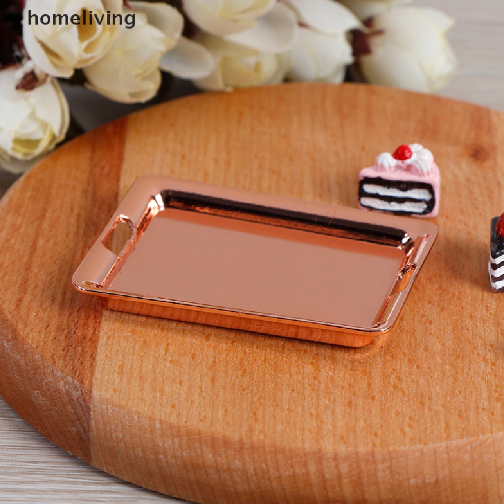 Khay Kim Loại Mini 1: 12 42mm * 60mm Trang Trí Nhà Búp Bê