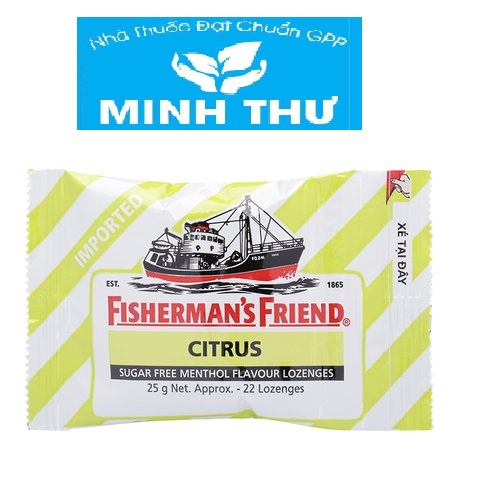 ✅ Kẹo ngậm con tàu Fisherman's Friend gói 25g 5 vị: Apple & Cinnamon, Mandarin, Mint, Cherry, Citrus