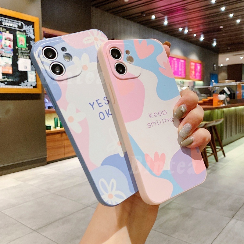 Ốp điện thoại mẫu hoa màu sắc tương phản cho Samsung Galaxy A03S A02S A11 A20 A30 A51 A51 A12 A50 A30S A50S J7 Pro