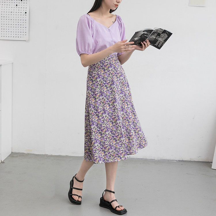 Chân Váy Maxi Lưng Cao In Họa Tiết Hoa Cúc Cho Nữ D141 | BigBuy360 - bigbuy360.vn