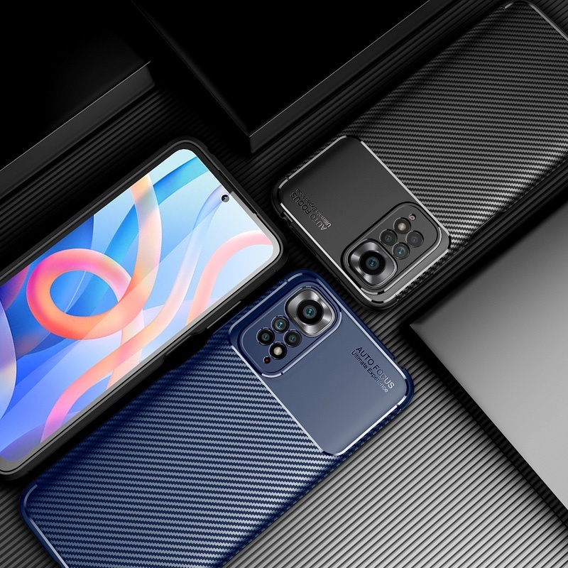 Ốp Điện Thoại Silicone Mềm Dệt Sợi Carbon Cho Redmi Note 11 11s Pro Plus + 10C Mi Pocophone X4 M4 Pro 4G 5G 12 11T Pro