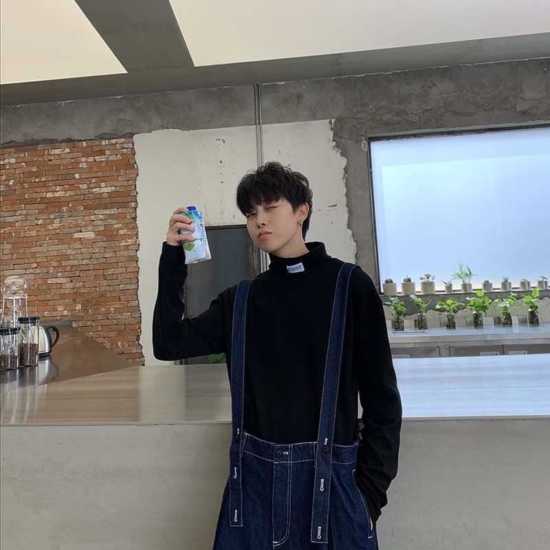 Áo Thun Cotton Tay Dài Cổ Tròn Màu Trơn Phong Cách Nhật Bản Cho Nam Màu Sắc | BigBuy360 - bigbuy360.vn