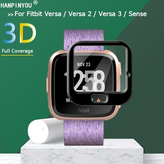 Kính Cường Lực Trong Suốt Viền Cong 3D Chuyên Dụng Cho Đồng Hồ Thông Minh Fitbit Versa 4 3 Sense 2