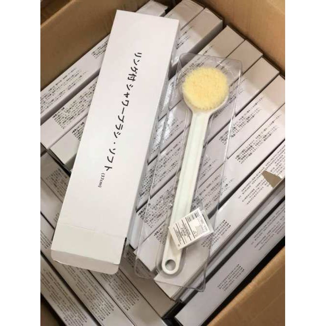 Bàn chải cọ lưng, cọ tắm xuất Nhật Muji hàng cao cấp fullbox, cây cọ lưng siêu mềm cao cấp