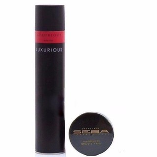 Bộ sản phẩm Gôm xịt giữ nếp LUXURIOUS và Sáp vuốt tóc SEBA