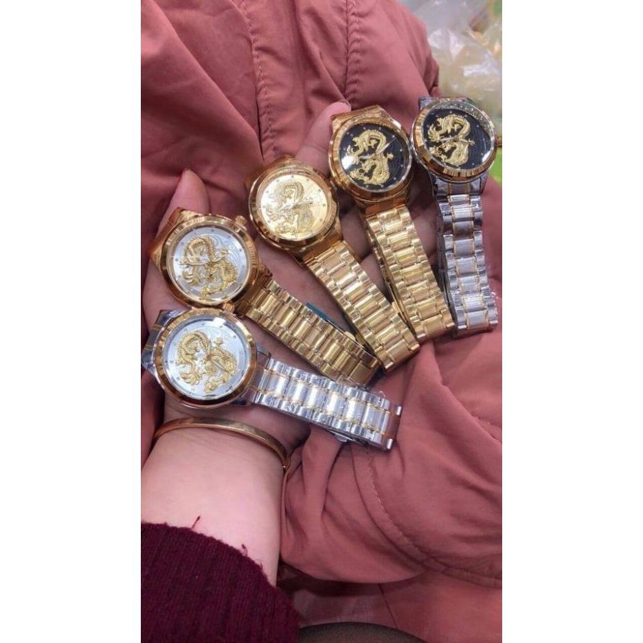 [Giá siêu SỐC] [Siêu sale giá RẺ] [GIẢM GIÁ SIÊU SỐC] Đồng hồ nam khắc rồng nổi  3d sang trọng
