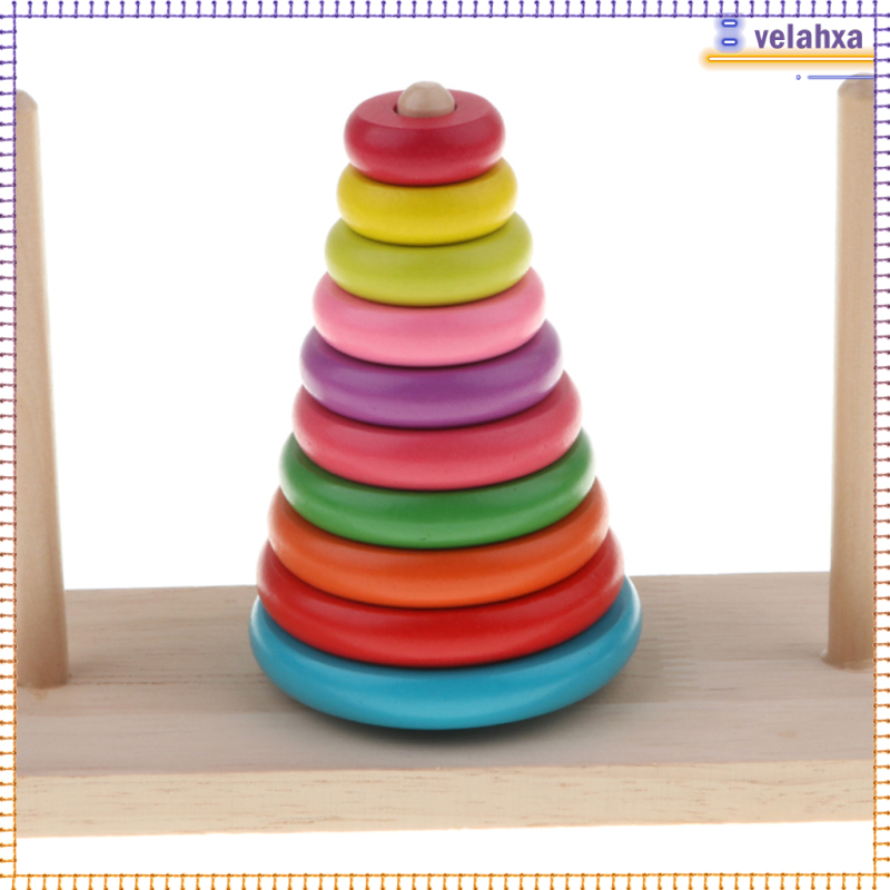 10 Rings Tower of Hanoi Wooden Puzzle Game - Wooden Puzzles for Adults, Classic Puzzle Toy