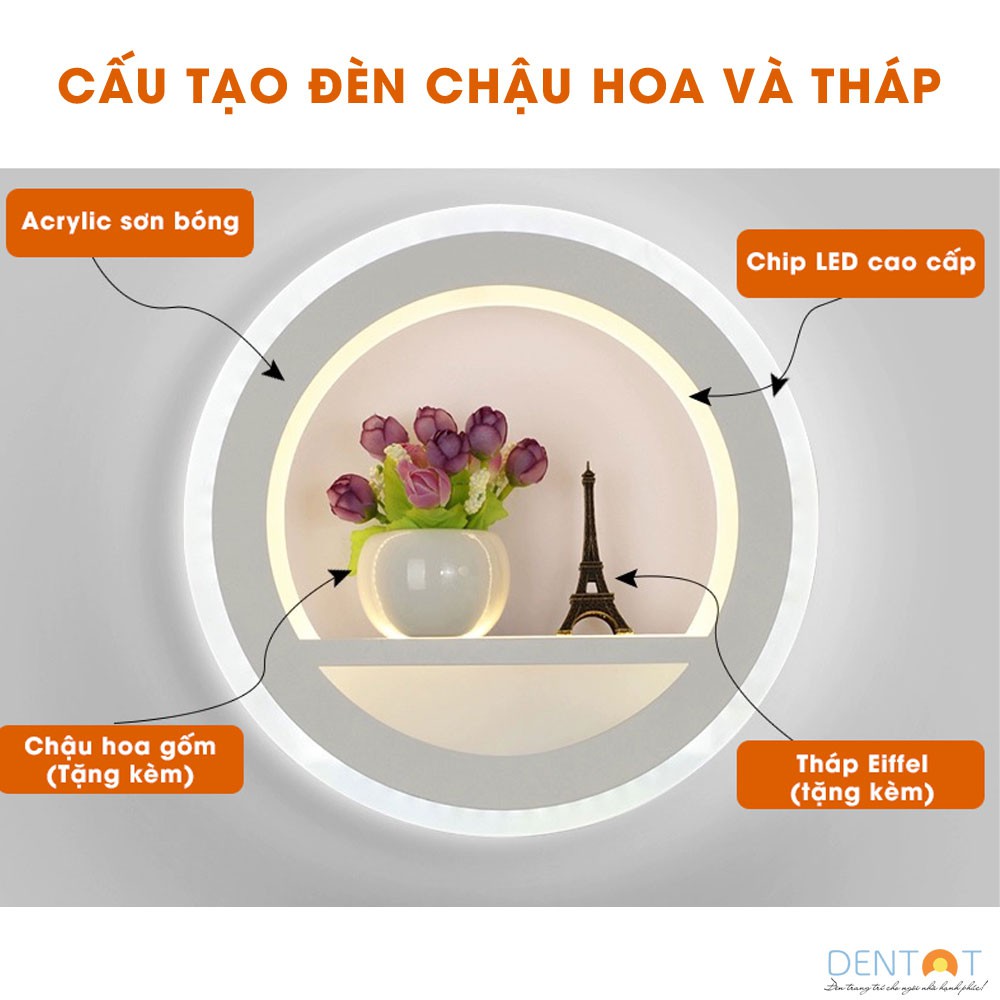 Đèn Gắn Tường Trang Trí - Đèn Treo Tường Phòng Khách, Phòng Ngủ, Cầu Thang Chậu Hoa Và Tháp