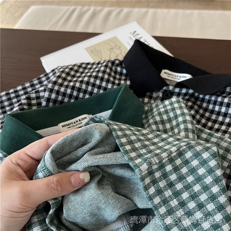 Áo Thun polo Ngắn Tay Họa Tiết Caro Thời Trang Mùa Hè Cho Bé Trai 2022