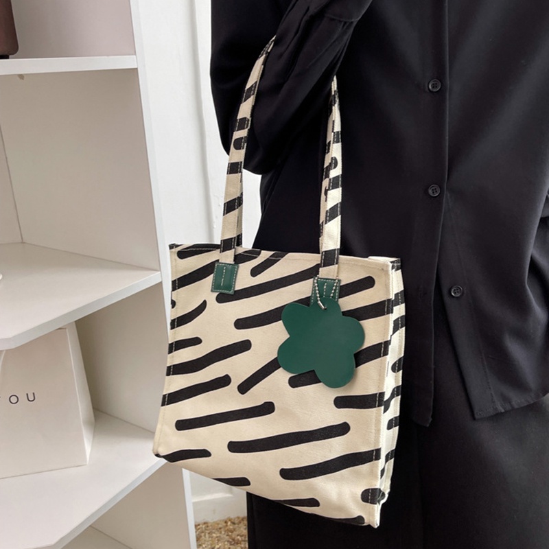 IELGY Túi Đeo Vai Vải canvas Cỡ Lớn In Họa Tiết Ngựa Vằn Đơn Giản Thời Trang Cho Nữ