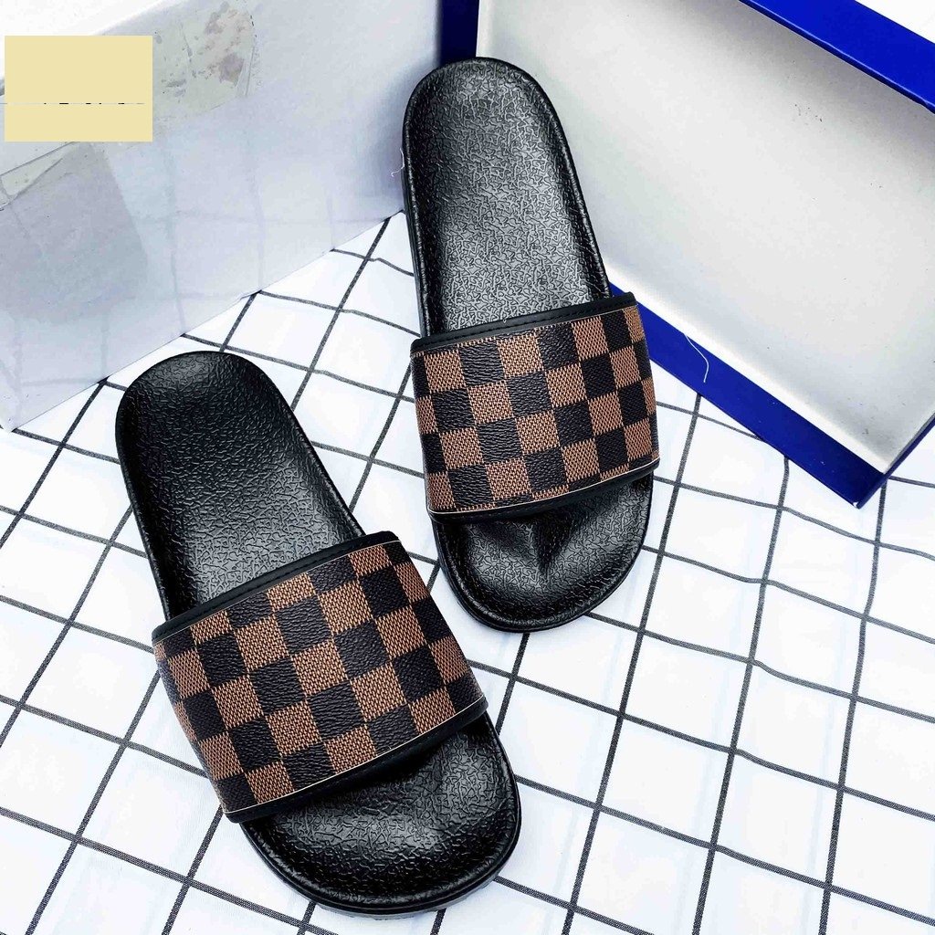 Dép quai ngang nam họa tiết caro êm chân, siêu bền, siêu rẻ, dép lê nam