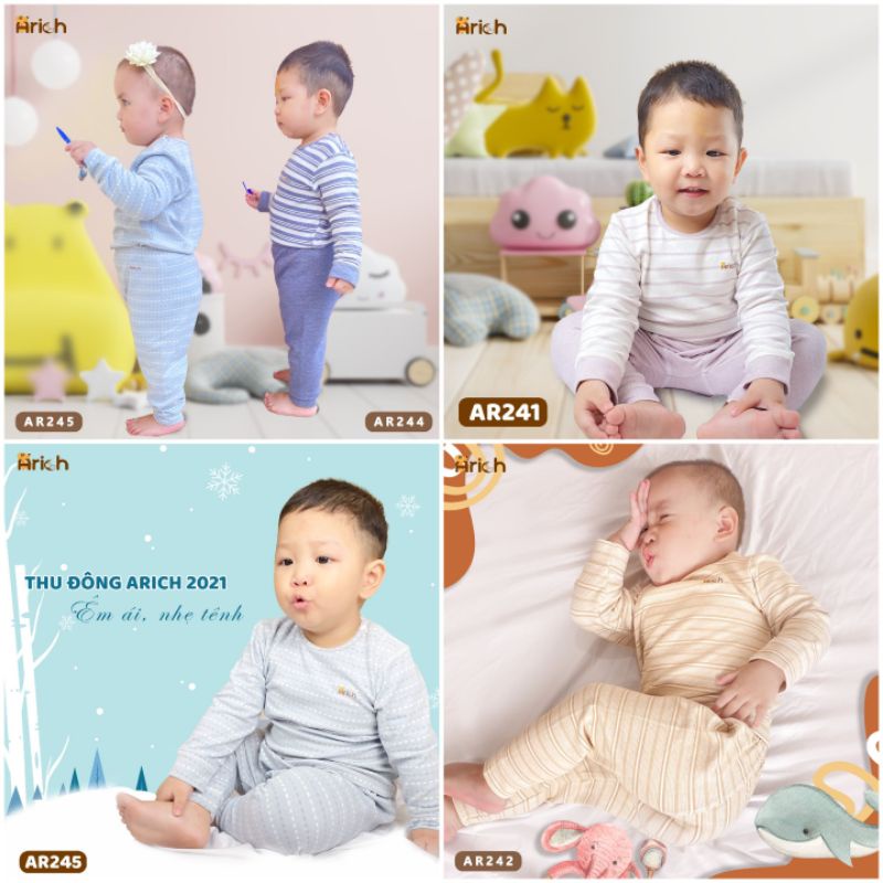 ARICH - Bộ dài tay sợi tre điều hòa cho bé 8-23kg
