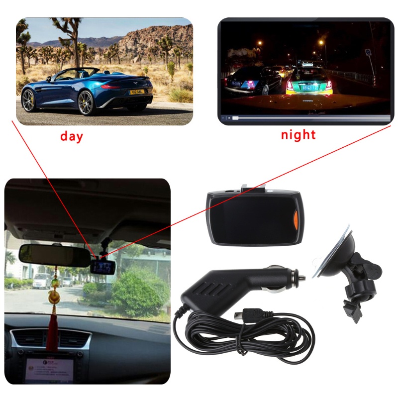 Camera Hành Trình Xe Hơi Góc Rộng 1080P Hỗ Trợ Quay Ban Đêm