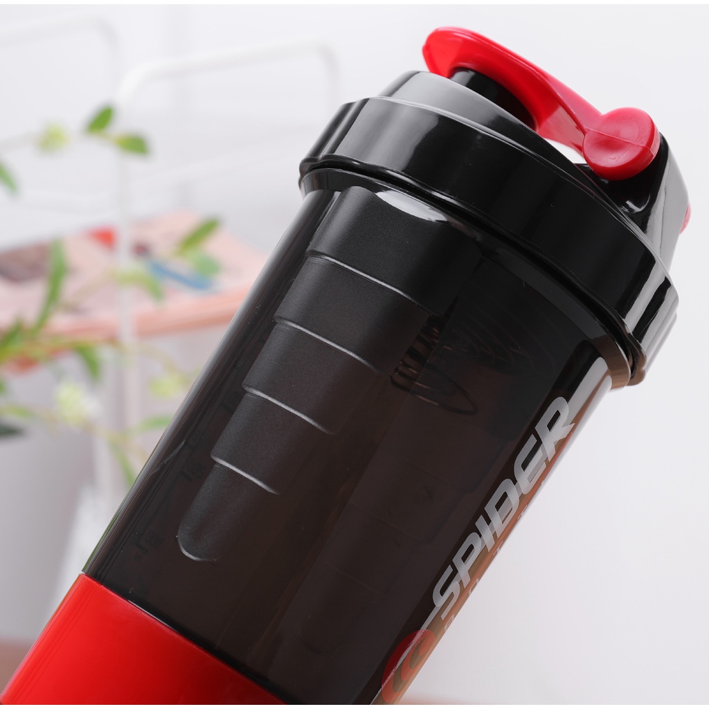 Bình Lắc Whey Bình Nước Thể Thao Tập Gym Shaker Đựng Protein 3 Ngăn Tiện Dụng 500 ML BN0003