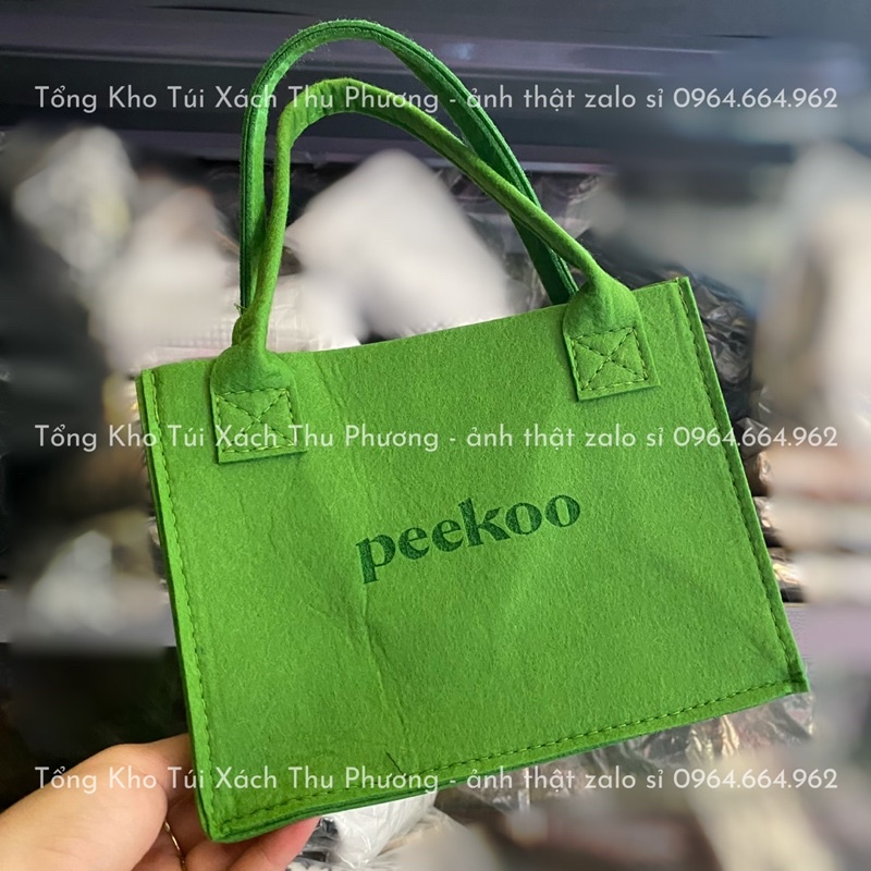 Túi Xách Peekoo Màu Xanh Lá Cực Hottrend (ảnh thật shop chụp ở đầu tiên)