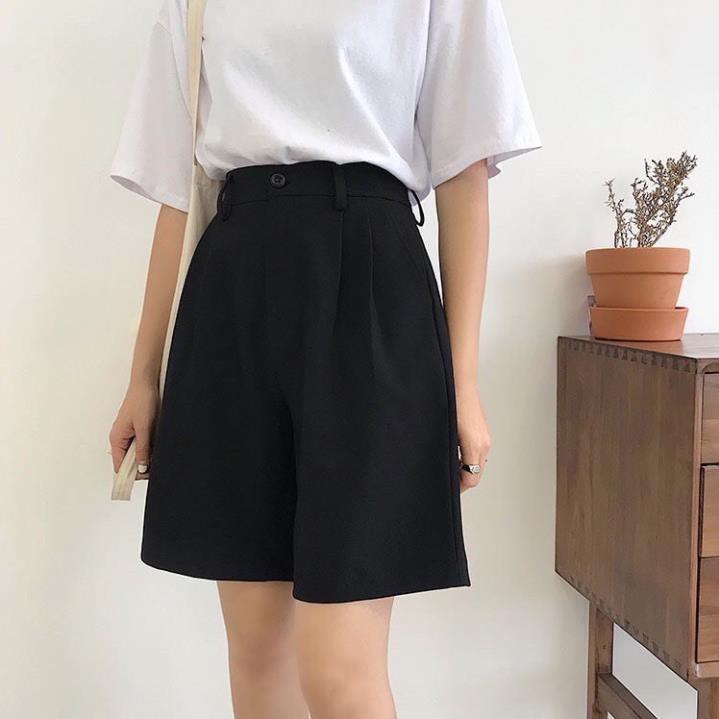 Quần Lửng Nữ Ống Rộng Hàn Quốc LyLy Quần Sooc Đùi Lửng Culottes Ngố Màu Đen Đẹp Mặc Nhà Vải Thun Tuyết Mưa QD006 | BigBuy360 - bigbuy360.vn