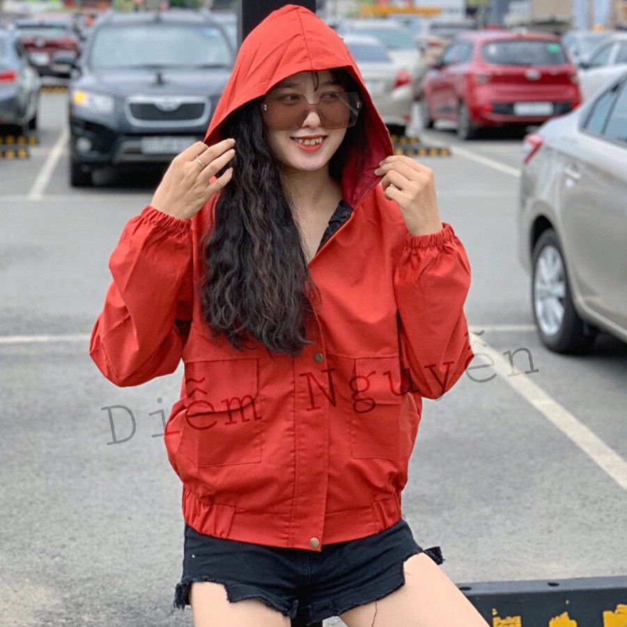 Áo khoát kaki vải dày 2 lớp túi hộp bao chất bao chất-A128