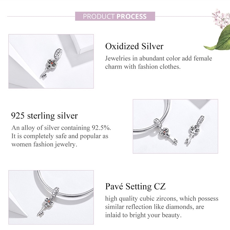 Phụ Kiện Bamoer BSC032 Bằng Bạc 925 Làm Trang Sức Phong Cách Cổ Điển