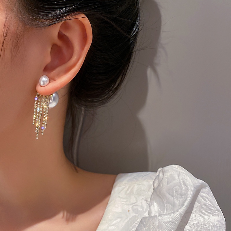 (MớI) Bông Tai ĐíNh NgọC Trai Giả Xinh XắN