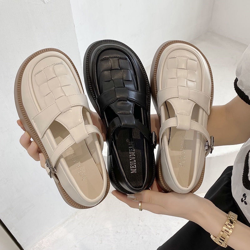 Giày Mary Jane Nữ Ulzzang Đế Bằng Cao 5cm quai cài OXFORD xinh đẹp mũi tròn hot