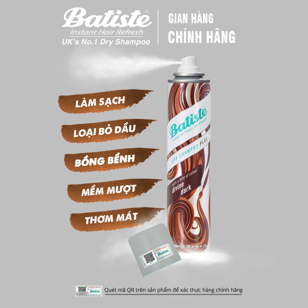 Dầu gội khô Batiste dry shampoo 200ml TẶNG mặt nạ Sexylook (Nhập khẩu) | BigBuy360 - bigbuy360.vn