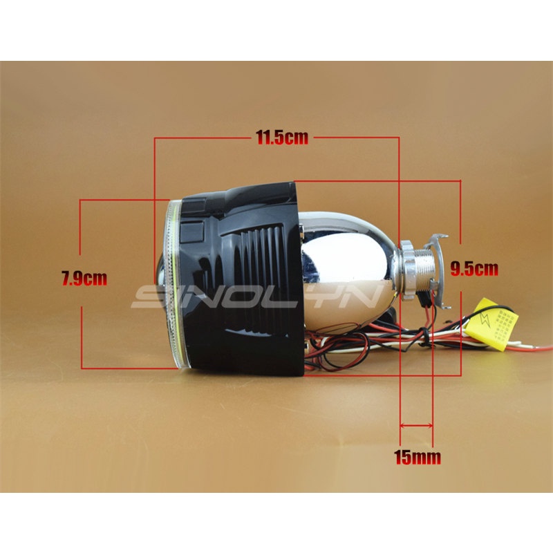 Đèn bi cầu Vòng thiên thần Đèn Pha Led Mini Hình Vuông 2.5 Inch Cob Hid Màu Đen Dành Cho Xe Hơi Xe Máy H1 H4 H7