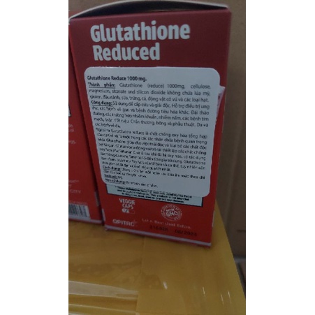 Viên uống hỗ trợ trắng da Glutathione 1000mg hộp 60v date 2024 | Thế Giới Skin Care