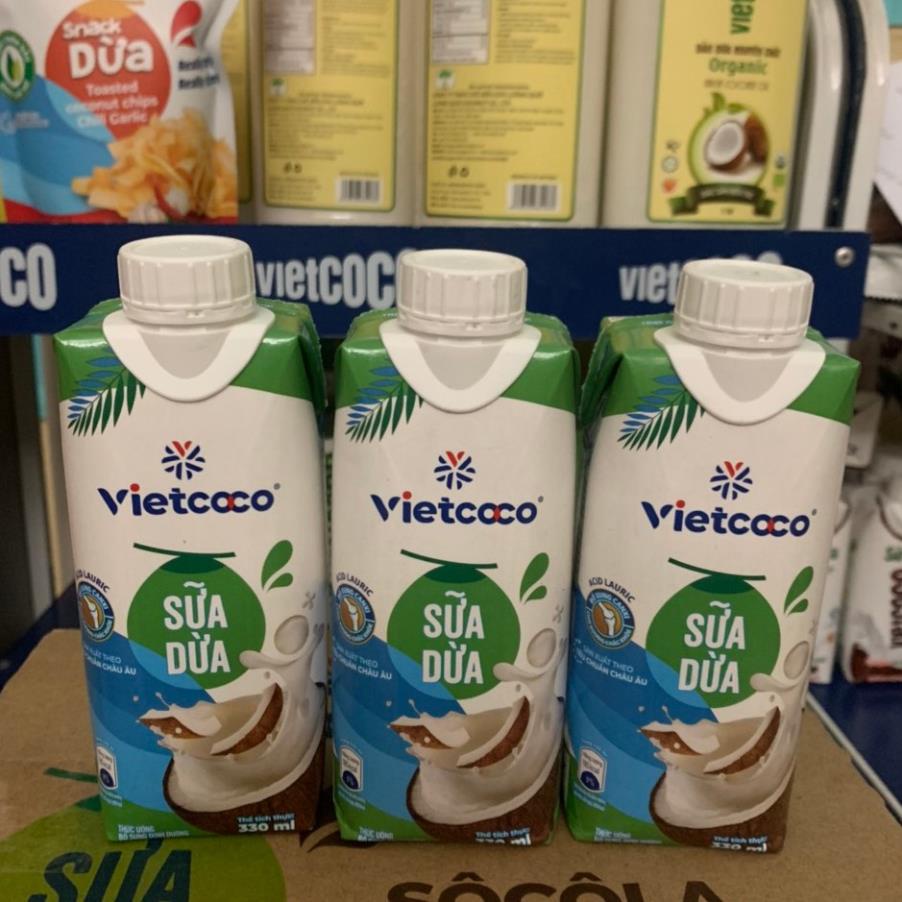 Sữa Dừa- Nước Dừa  nguyên chất truyền thống Vietcoco - Hộp  330ml
