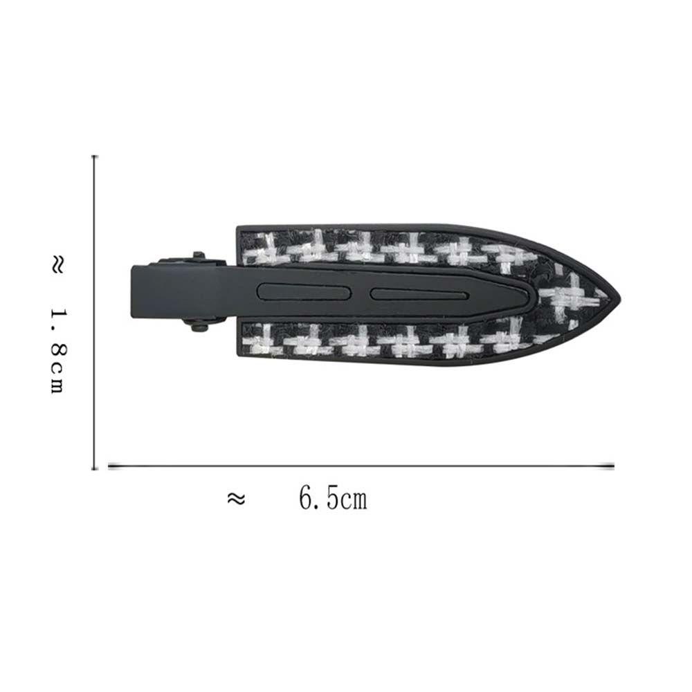 Kẹp Tóc Kim Loại Không Đường May Màu Trắng Đen Phong Cách Retro