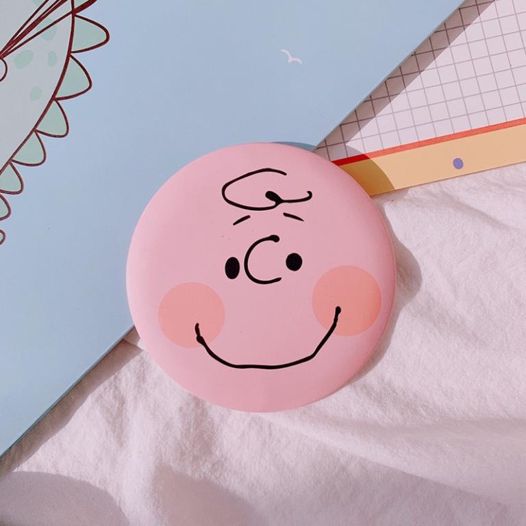 Gương Tròn Trang Điểm Mini Cầm Tay Họa Tiết Hoạt Hình Dễ Thương Phong Cách Hàn Quốc