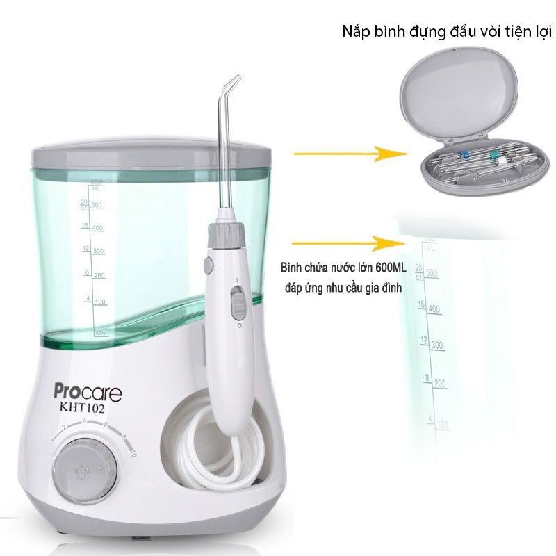 [ 💥FREESHIP 💥] Máy Tăm Nước Gia Đình  PROCARE KHT102 - Công Nghệ Sản Xuất Của Đức - Bảo Hành 12 Tháng