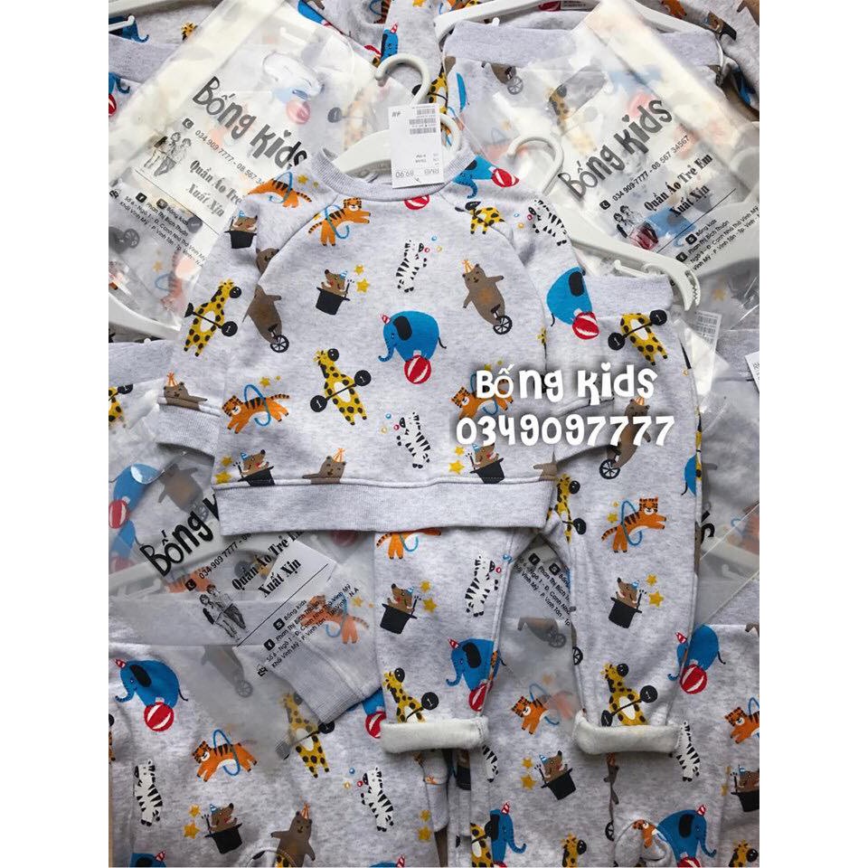 Bộ Nỉ Bé Trai Động Vật Ghi