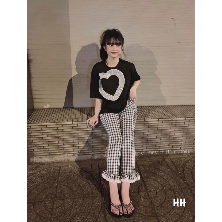 Set Đồ Bộ Nữ, Set Bộ Mặc Nhà ÁO Cộc Quần Dài Kẻ Caro Đen Cực Xịn Hàng Quảng Châu Loại 1 Minxu Shop SE01