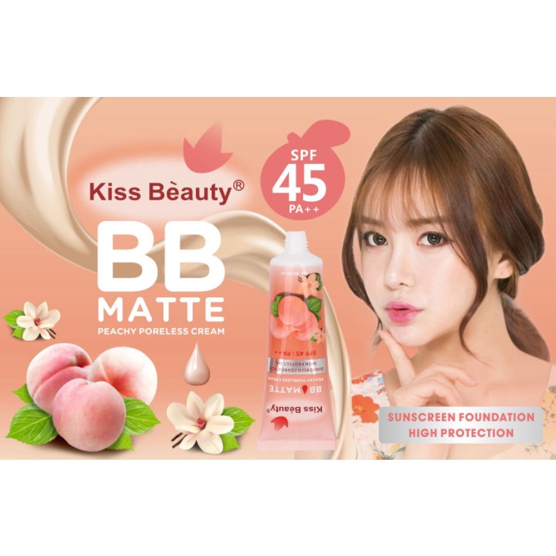 ☘️ Kem Nền BB Cream Kiss Beauty 58944  Kiêm Che Khuyết Điểm SPF 45 PA+++ Auth Nội Địa