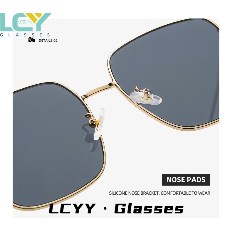 Kính Mát Gọng Vuông Kim Loại Màu Sắc Retro Thời Trang Cho Nữ Mã 21003