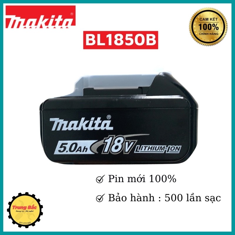 Pin 18V 5.0Ah Makita BL1850B CHÍNH HÃNG ( không hộp )