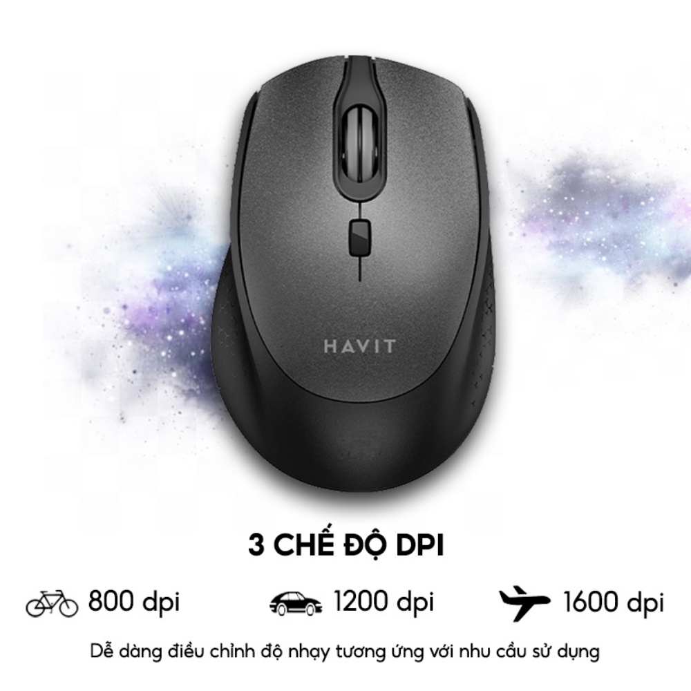 Chuột Không Dây HAVIT MS56GT 3 Chế Độ DPI, Tích Hợp 4 Nút Điều Chỉnh - Chính Hãng BH 12 Tháng