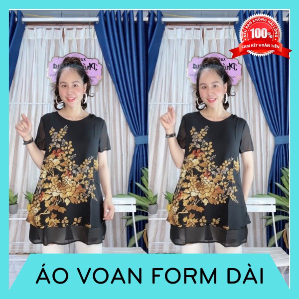 Áo voan form dài 💥HÀNG CAO CẤP💥 áo voan họa tiết hoa sang chảnh, chất liệu mềm mịn